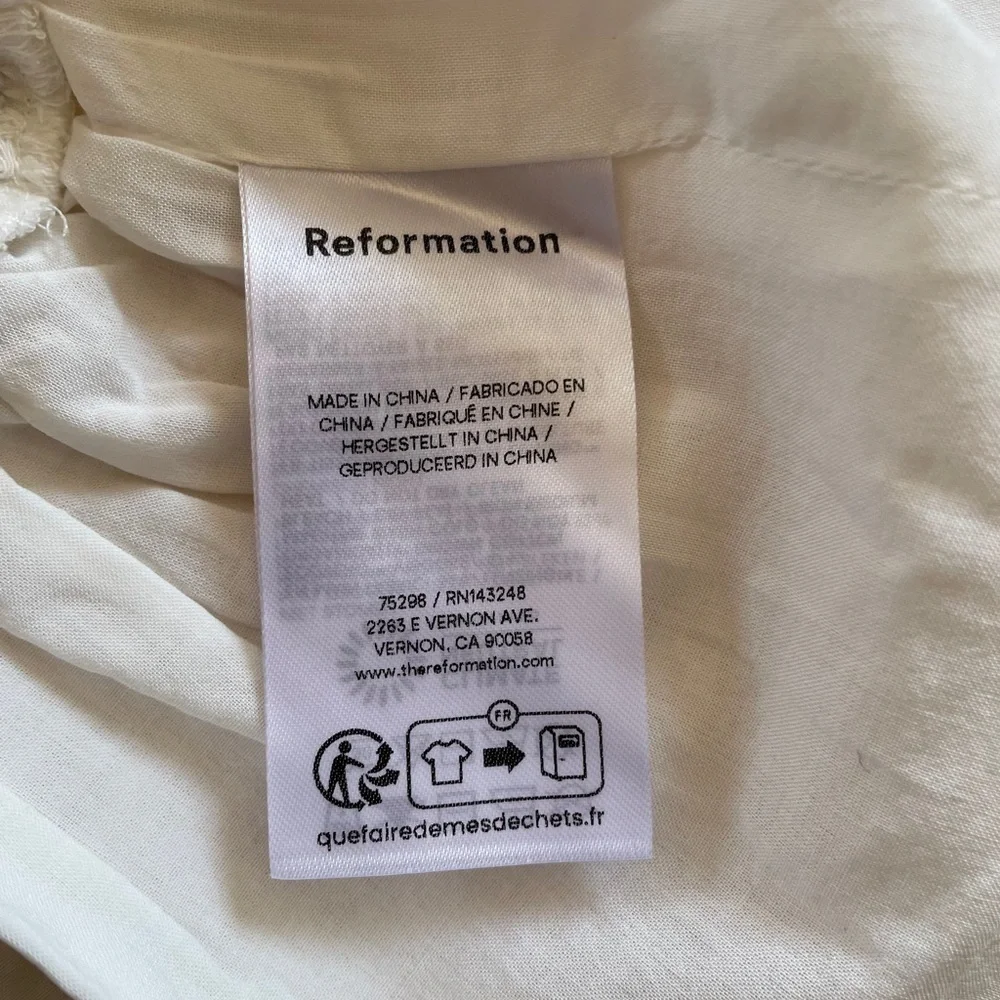 NEW Reformation Aggie Short Sleeve Top Peplum White | size XS - Picture 10 of 11